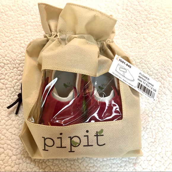 Pipit Suede Flower Apricot Camel Baby Shoes Size 2 - Picture 8 of 10